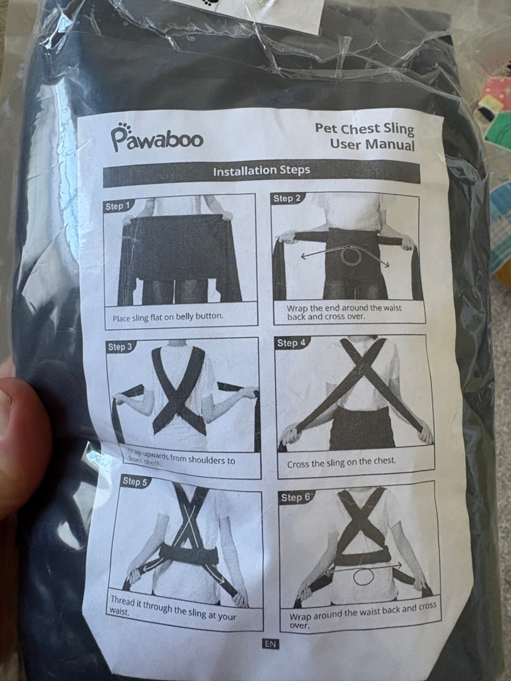 Pawaboo Pet Sling Carrier, Hands Free Dog  Sling for Small Dogs and Cats NEW - Picture 7 of 8